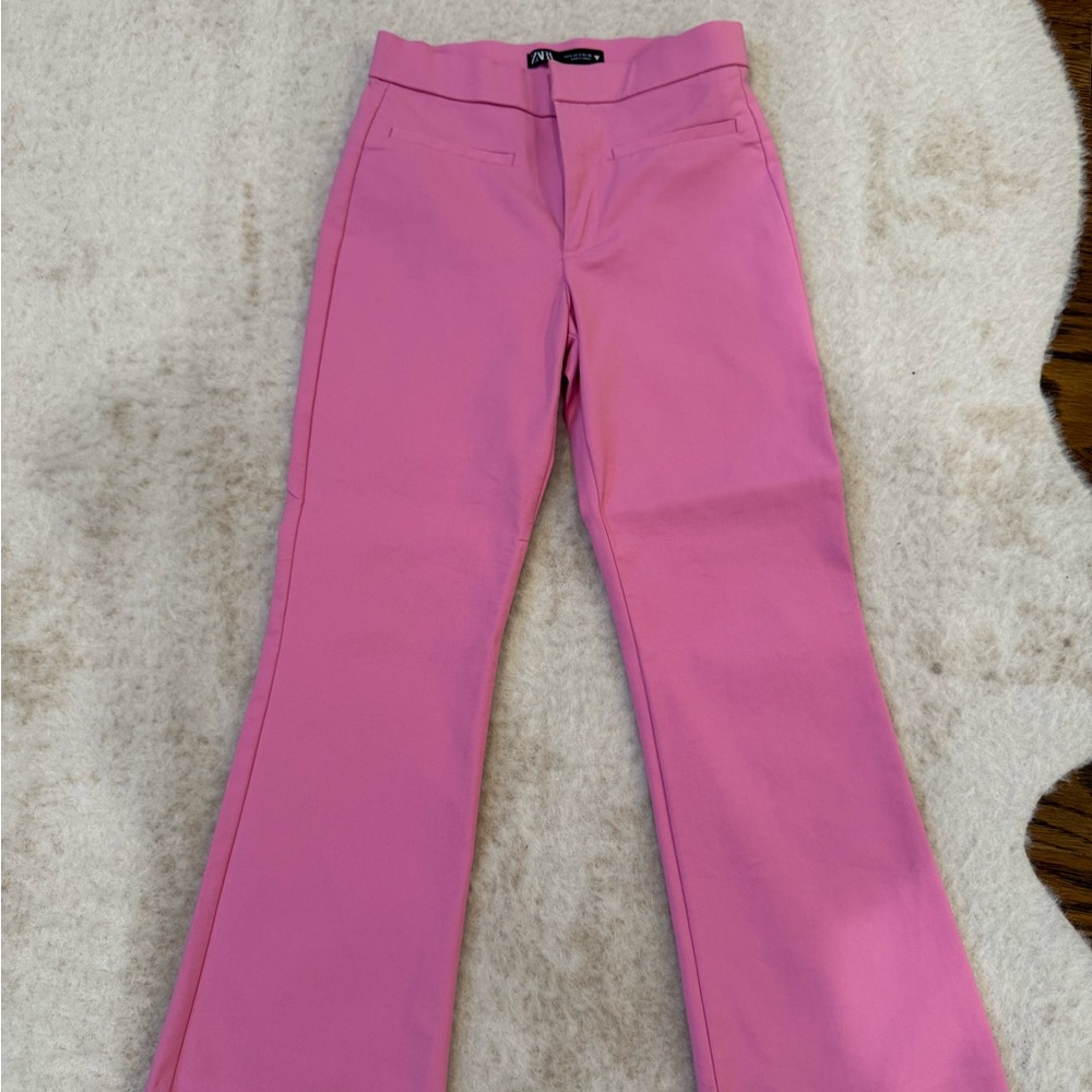 Zara Vibrant ankle cropped Pink Pants